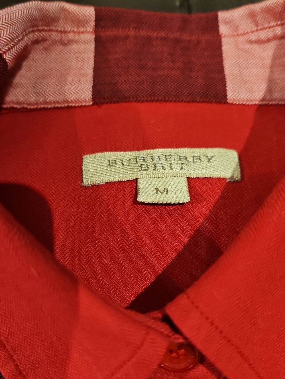 Womens Burberry Red and Black Nova Check Button-Down Shirt    Size Medium - Picture 2 of 9